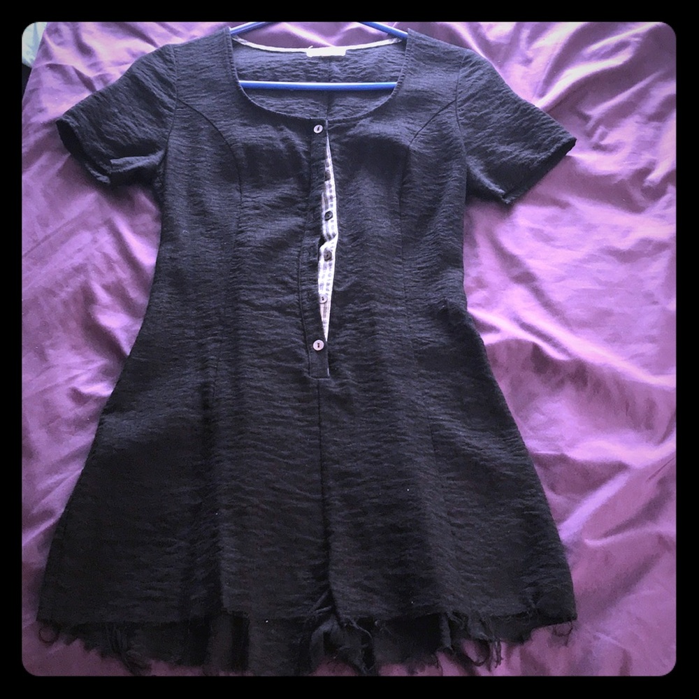 Lace up back festival romper